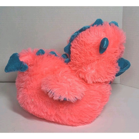 Goffa Duck Plush Hot Pink Blue Dressed as Dragon 11" Stuffed Animal Toy - Picture 2 of 5